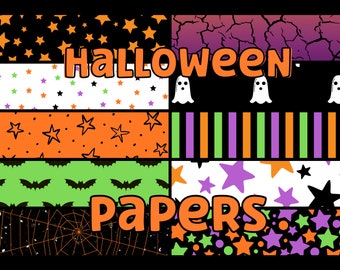 Halloween digital papers, png 300dpi