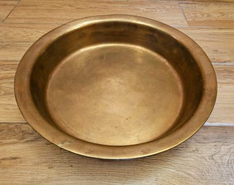 Brass Basin Jam Bowl 37.5cm x 7cm Vintage Home Rare Craft Sink 1930s