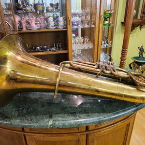 Tuba Orfeo n.° 1337, antigua, nueva, en Do mayor, año 1984, Unión Soviética, Kyiv, Ucrania imagen 9