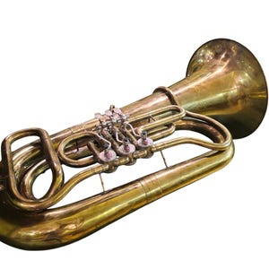 Tuba Orfeo n.° 1337, antigua, nueva, en Do mayor, año 1984, Unión Soviética, Kyiv, Ucrania imagen 4
