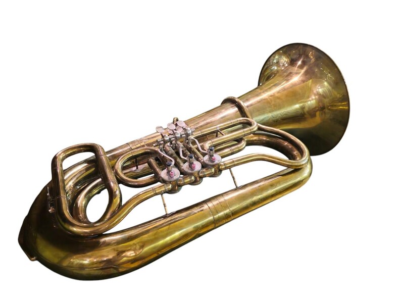 Tuba Orfeo n.° 1337, antigua, nueva, en Do mayor, año 1984, Unión Soviética, Kyiv, Ucrania imagen 4