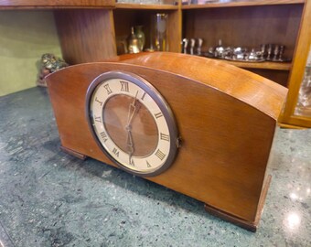 Vintage Vladimir Table Clock: Lacquered Wood, Sounding Hour, 1970s