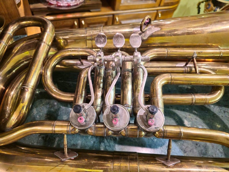 Tuba Orfeo n.° 1337, antigua, nueva, en Do mayor, año 1984, Unión Soviética, Kyiv, Ucrania imagen 12