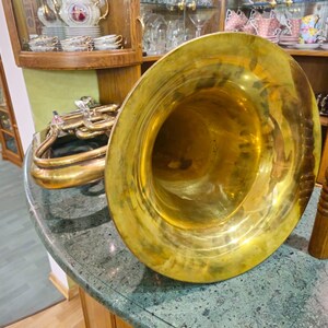 Tuba Orfeo n.° 1337, antigua, nueva, en Do mayor, año 1984, Unión Soviética, Kyiv, Ucrania imagen 10