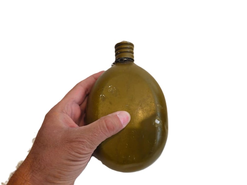 Vintage Military Aluminum Flask Red Vyborg 1953 Ukrainian Armed Forces War Ukraine russia image 1