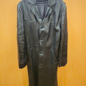 Vintage Herren Ledermantel aus den 1970er Jahren, Kommandant, KGB NKVD - Zweiter Bild 1