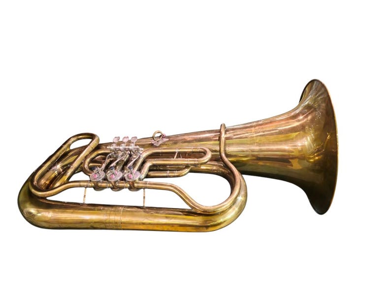 Tuba Orfeo n.° 1337, antigua, nueva, en Do mayor, año 1984, Unión Soviética, Kyiv, Ucrania imagen 3