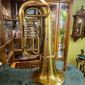 Tuba Orfeo n.° 1337, antigua, nueva, en Do mayor, año 1984, Unión Soviética, Kyiv, Ucrania imagen 5