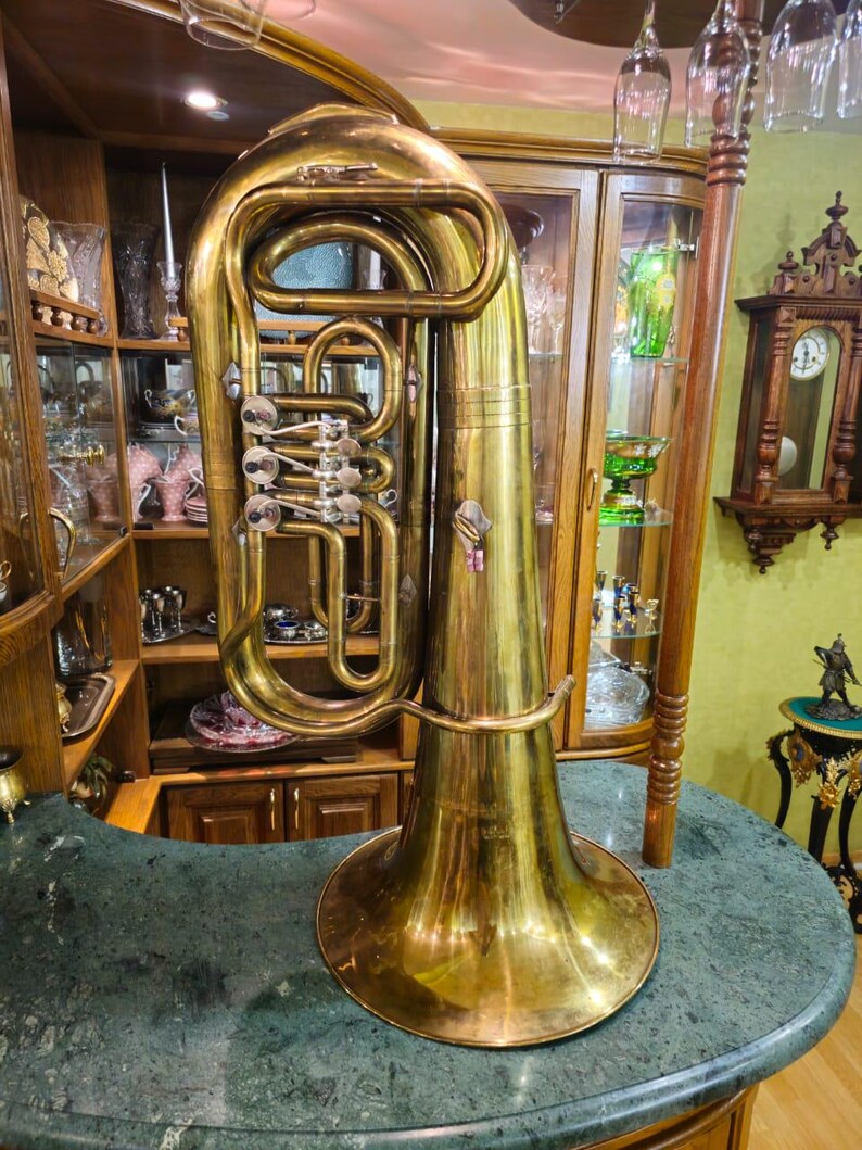 Tuba Orfeo n.° 1337, antigua, nueva, en Do mayor, año 1984, Unión Soviética, Kyiv, Ucrania imagen 5