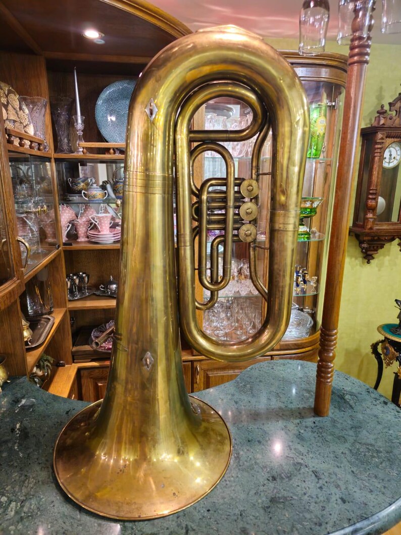 Tuba Orfeo n.° 1337, antigua, nueva, en Do mayor, año 1984, Unión Soviética, Kyiv, Ucrania imagen 6