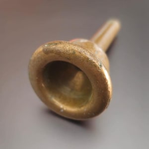 Vintage Mouthpiece Wind Trumpet Brass Late 19th - Early 20th Century  Russian Empire Patina