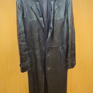 Vintage Herren Ledermantel aus den 1970er Jahren, Kommandant, KGB NKVD - Zweiter Bild 2