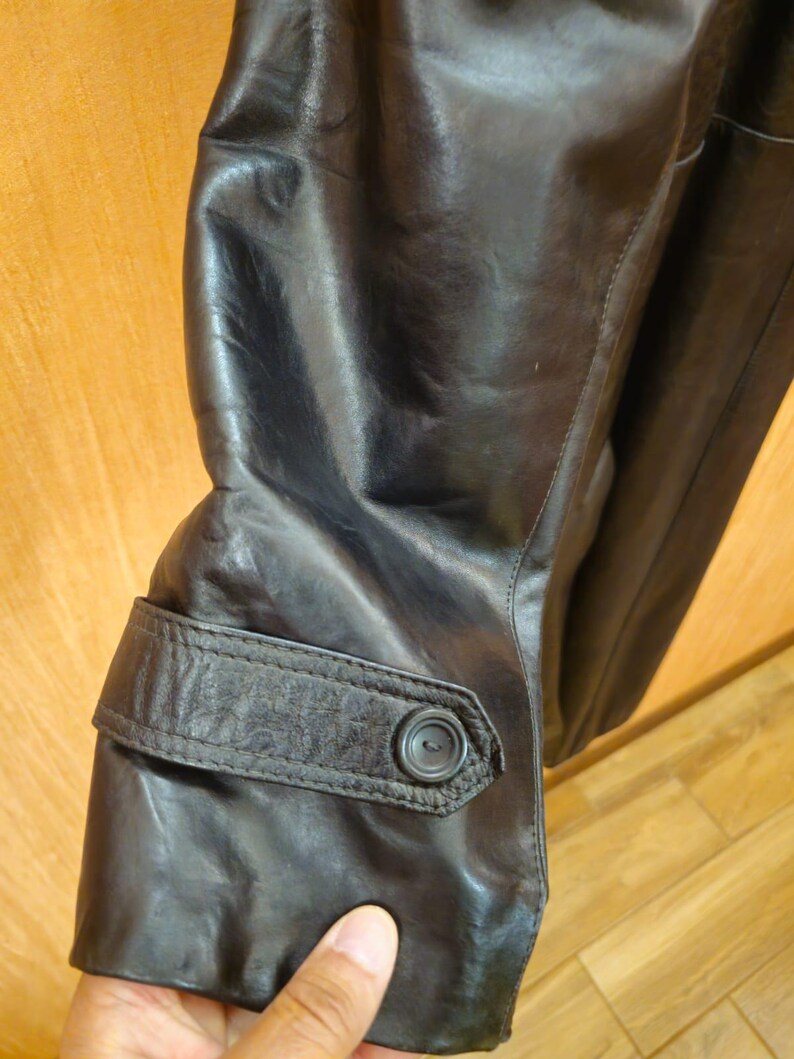 Vintage Herren Ledermantel aus den 1970er Jahren, Kommandant, KGB NKVD - Zweiter Bild 10