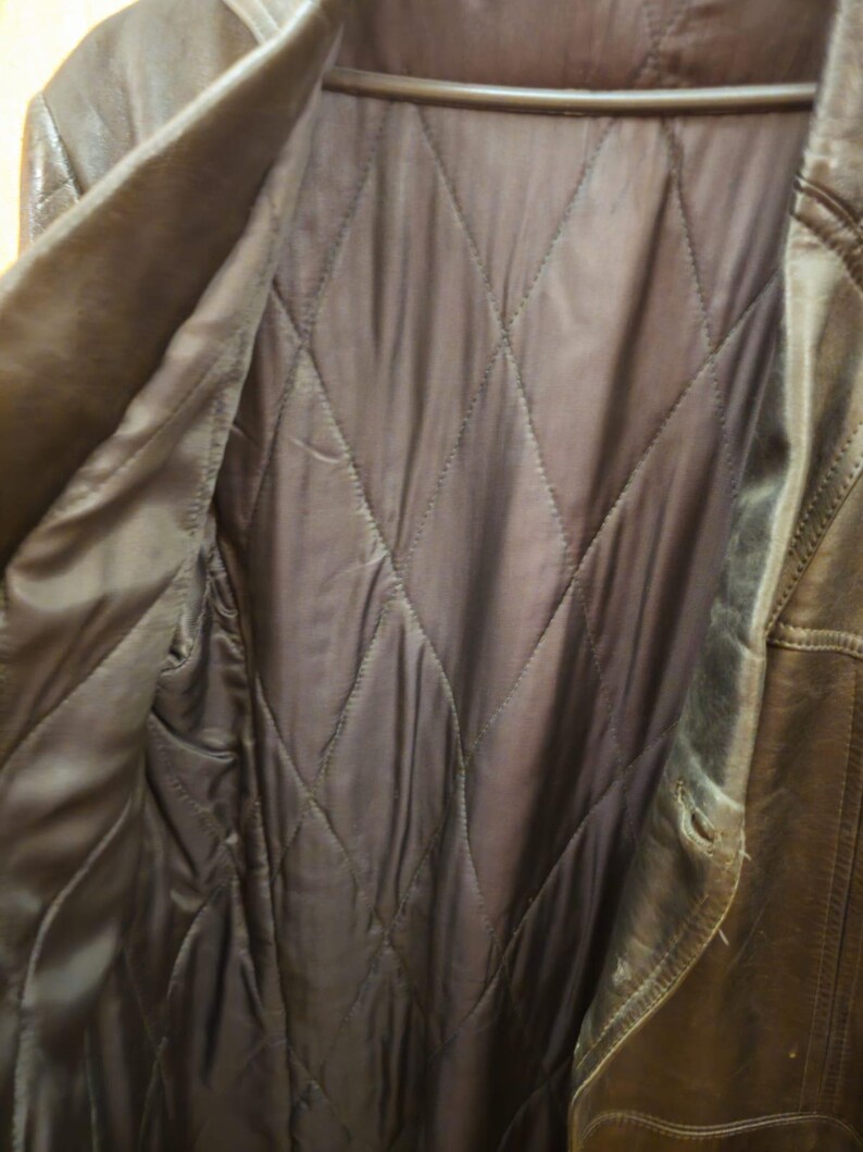 Vintage Herren Ledermantel aus den 1970er Jahren, Kommandant, KGB NKVD - Zweiter Bild 9