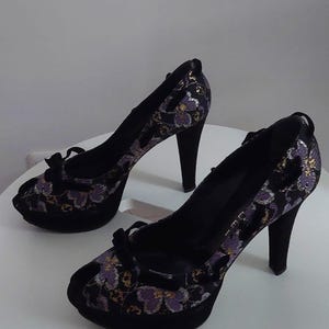 Women&#39;s high heel shoes Carvela black color Suede Leather size 40 EU\9 USA\6.5 UK
