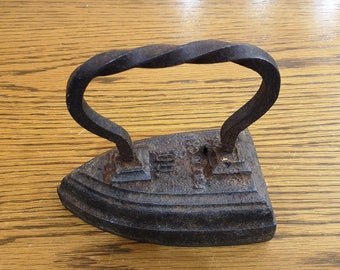 Old Vintage Cast Iron Iron Heated From Stove Late 19th Early 20th Century