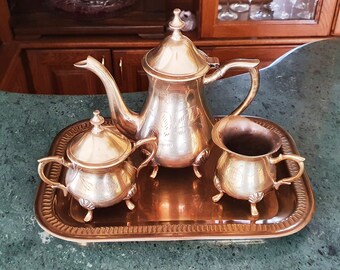 Juego de café Melchior, cafetera, azucarero y cremera, elegante, 1990