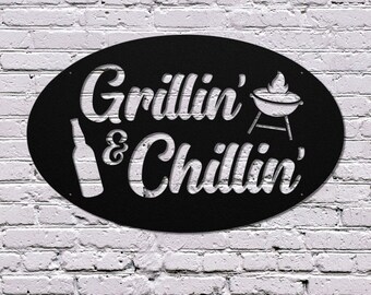 Metal Chillin and Grillin Sign - Etsy