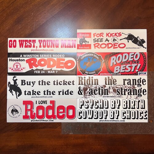 Vintage Rodeo & Western Themed Bumper Sticker Pack