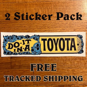 Vintage Inspired Toyota Bumper Sticker 2-Pack