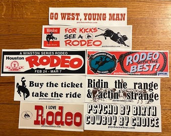 Vintage Rodeo & Western Themed Bumper Sticker Pack