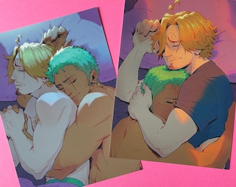 Zosan + Sanzo endormis - Impressions d'art 5 x 7