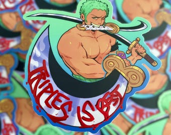 Sticker Zoro « Triple c'est mieux » !