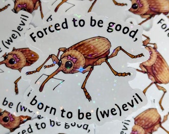 Weevil | Holographic vinyl sticker | Cute weevil sticker for laptop, cell phone, notebook and more! | Beetle nature pun insect