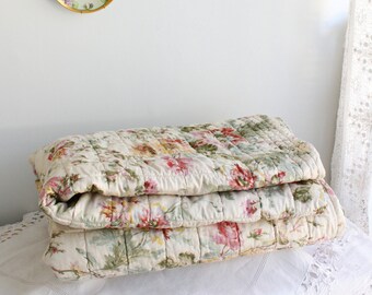 Handgemaakte Quilt Queen Coverlet Vintage Ralph Lauren Floral lakens Boutis