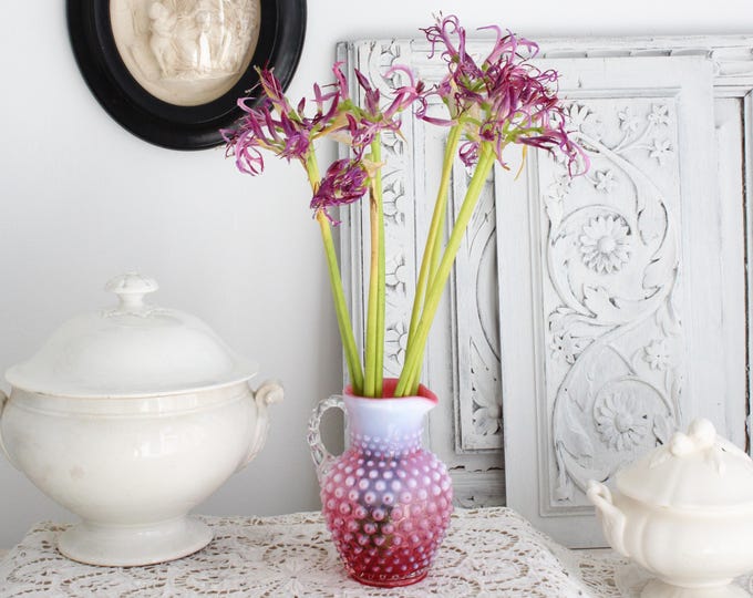 ヴィンテージ サッチャー ブラウン ガラス シロップ ピッチャー