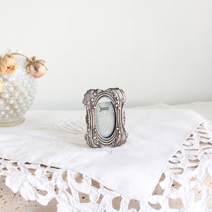 Vintage French Miniature Picture Frame small Silver plated photo frame Black Forest Art Nouveau