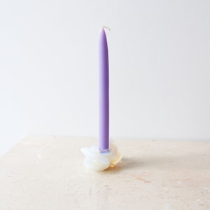 Murano Opalescent Glass Rose Bud candle stick holder Floral Art glass