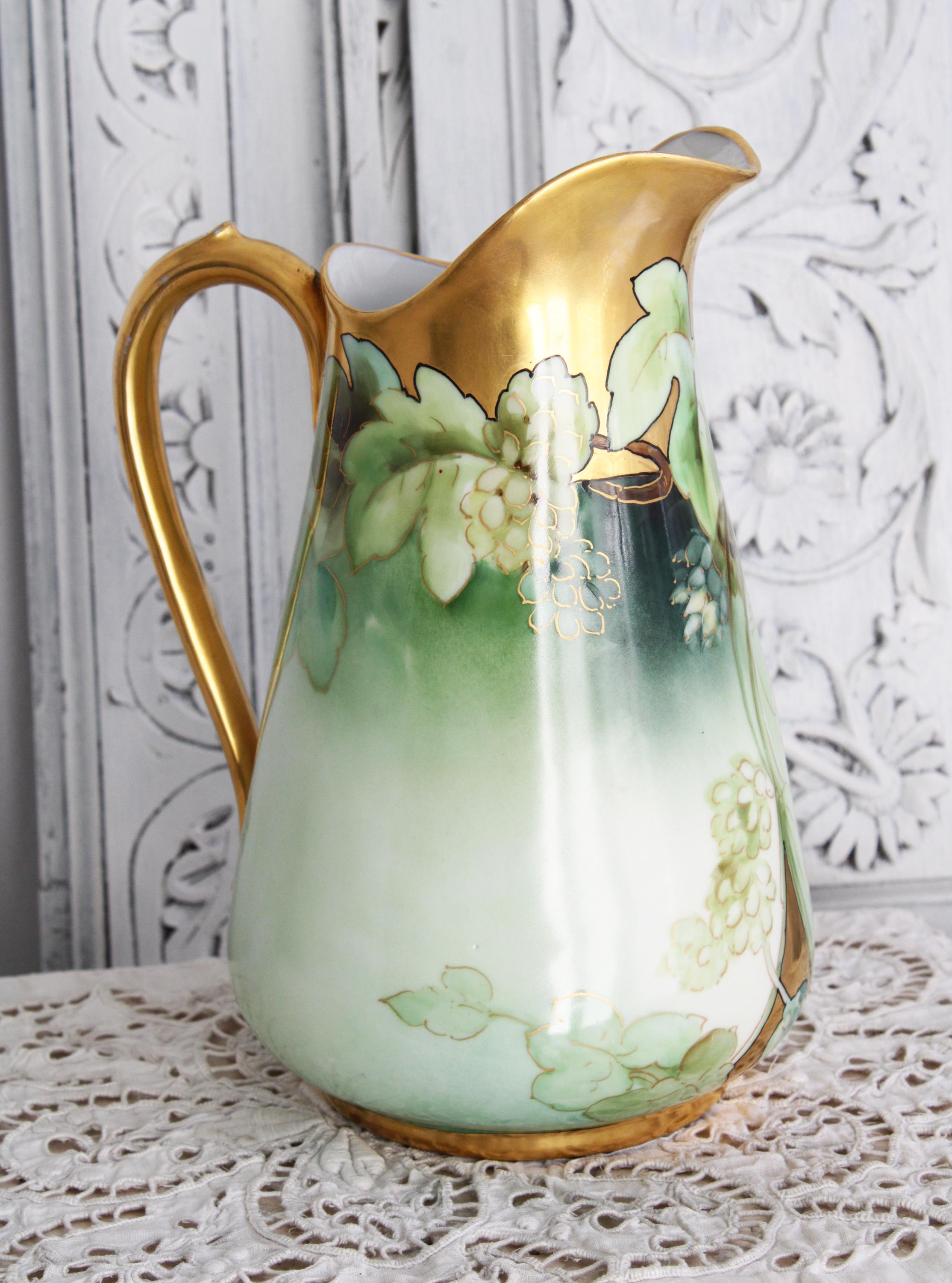 シーグラスアート〖ANTIQUE〗 K&G St. Clément Gallic Rooster Absinthe Pitcher – Black-Eyed