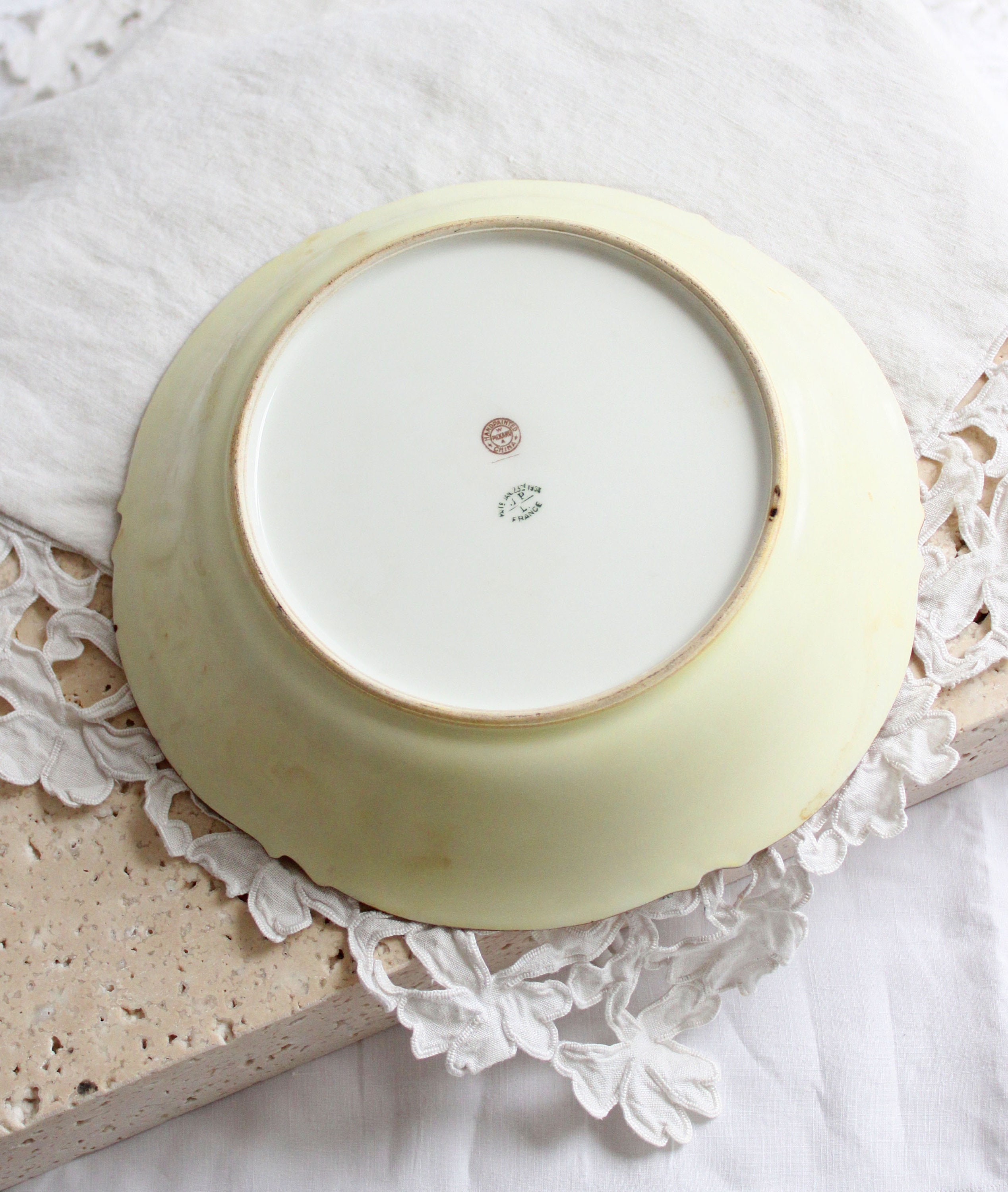 Antique Pickard JP Limoges Hand Painted Serving Bowl Signed H