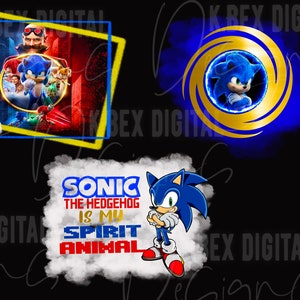 BUNDLE Sonic the hedgehog digital png for sublimation set of 3
