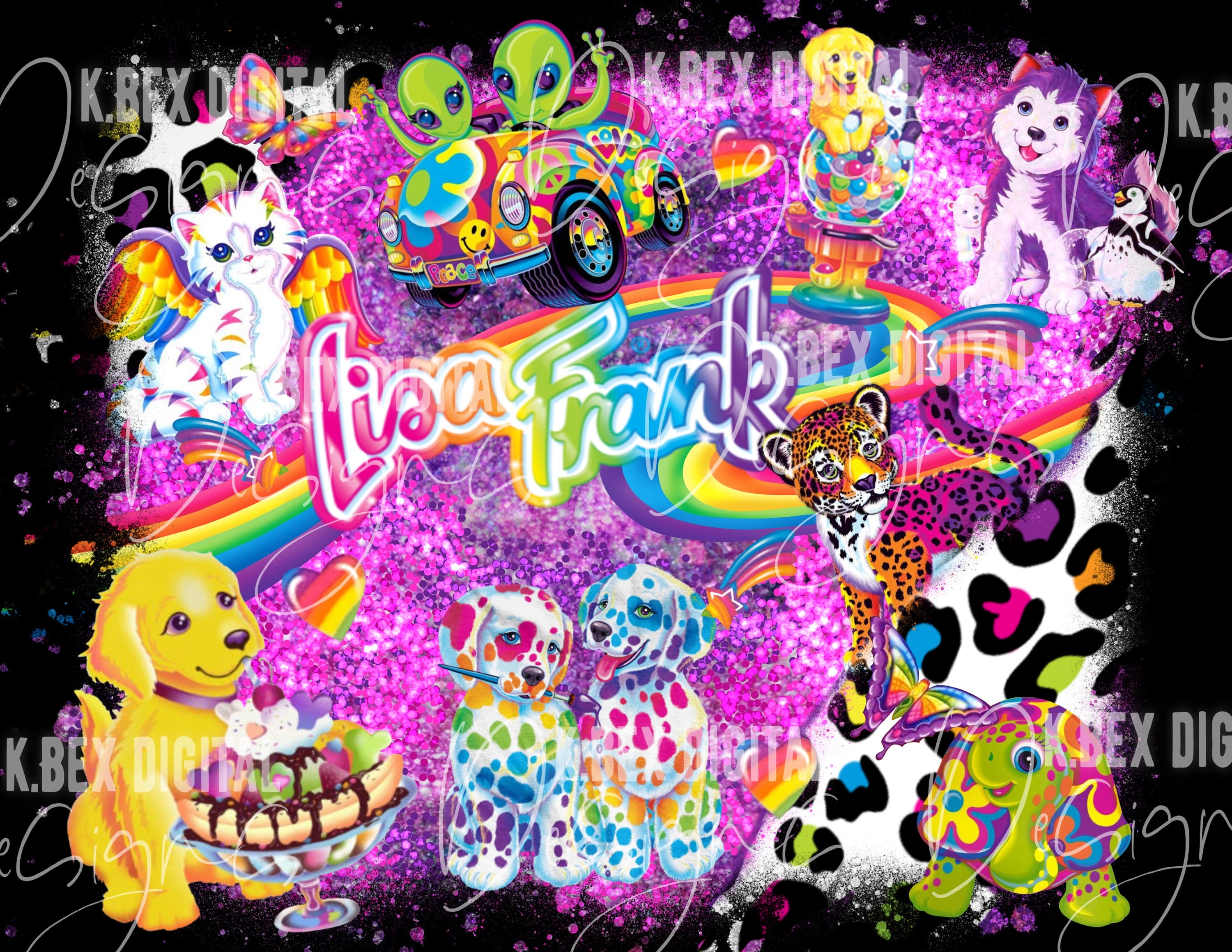 Lisa Frank Party Favors 8 Tubs of Body Glitter