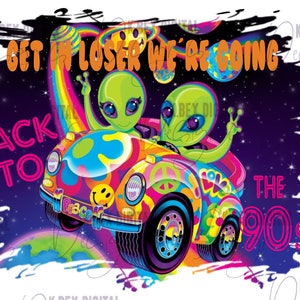 90s neon alien sublimation png digital designs