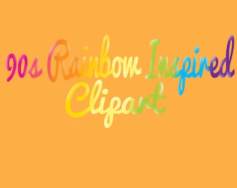 35 imágenes prediseñadas / PNG / inspiradas en los años 90 /