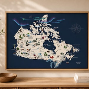 Canada Travel Map Push Pin Canvas, Personalized Canada Map, Canada National Parks Map, Travel Tracker, Road Trip Map, Adventure Gift