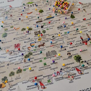 Carte du Royaume-Uni avec les parcs nationaux - Carte personnalisée de l'Angleterre, du Pays de Galles, de l'Écosse et de l'Irlande du Nord - Carte du Royaume-Uni, carte de Grande-Bretagne à épingles