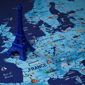 Europe Travel Map: Illustrated Push Pin Canvas or Poster