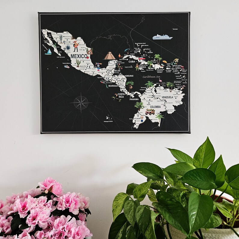 North America Travel Map US Mexic - Il 794xN.5968761901 4muj 