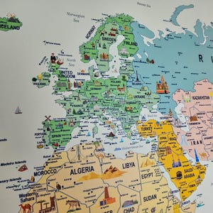 Personalized World Travel Map: Push Pin Canvas, Custom Adventure Gift