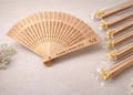 Personalized Sandalwood Wedding Fans: Laser-Cut Monogram Favors product logo