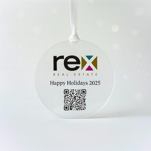 Custom Logo Christmas Ornament with QR Code: Branded Corporate Gift