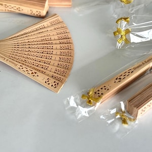 Personalized Wedding Fans - Custom Monogram Wedding Favors, Intricately Carved Fans for Beach & Summer Special Events