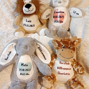 Personalized cuddly toys/cuddly toy for birth/baby cuddly toy