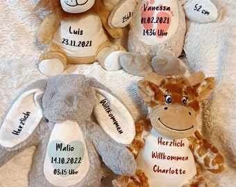 Personalisierte Kuscheltiere/Kuscheltier zur Geburt/ Baby-Kuscheltier