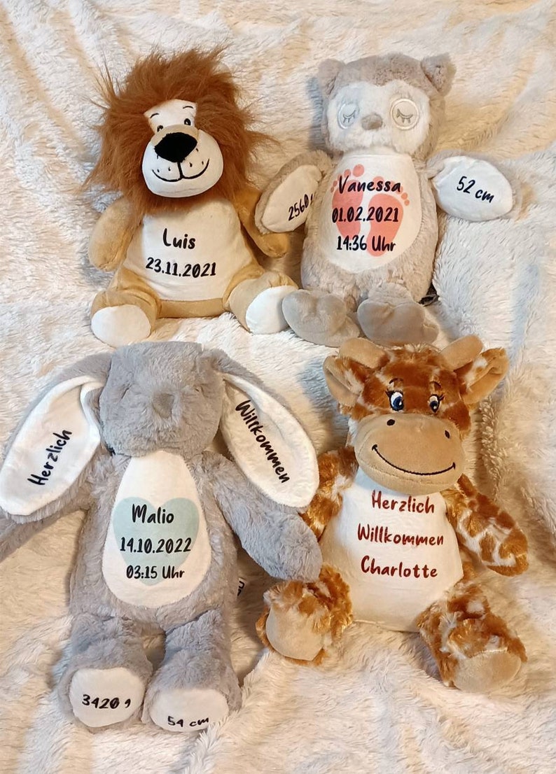 Personalisierte Kuscheltiere/Kuscheltier zur Geburt/ Baby-Kuscheltier Bild 1