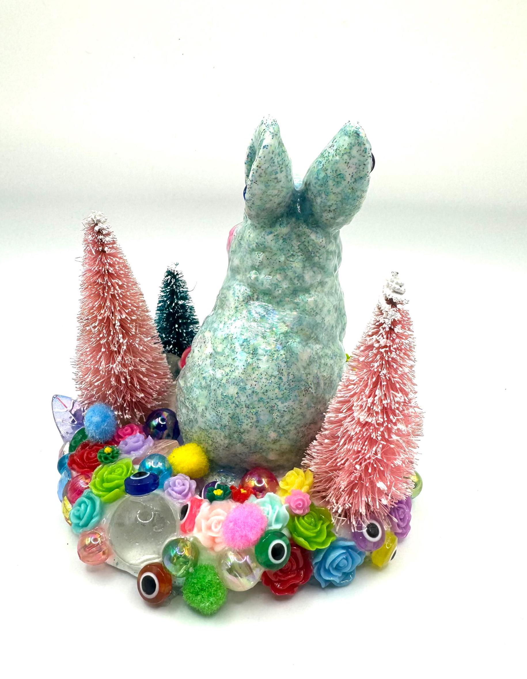 Handcrafted Holiday Bunny Figurine: Quirky Christmas Decor - Etsy